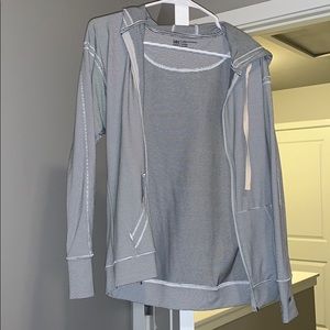 Albion Fit black and white micro stripe jacket